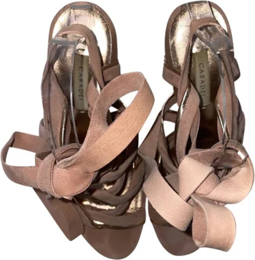 Casadei Pre-owned Suede sandals Pink Dames