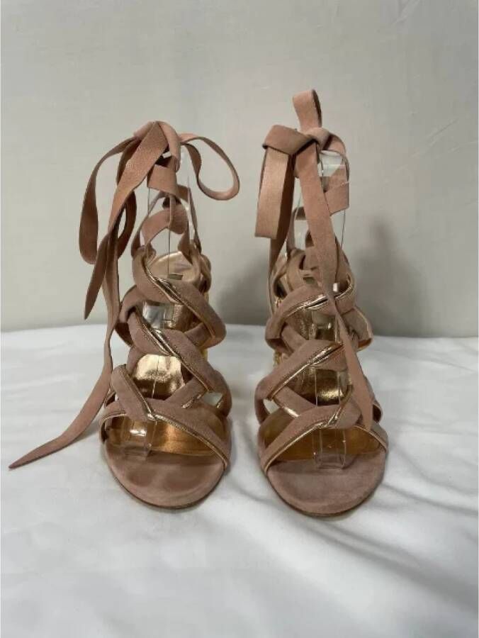 Casadei Pre-owned Suede sandals Pink Dames