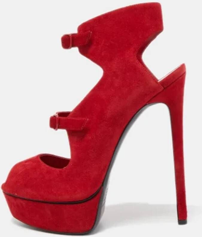 Casadei Pre-owned Suede sandals Red Dames