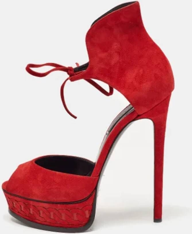 Casadei Pre-owned Suede sandals Red Dames