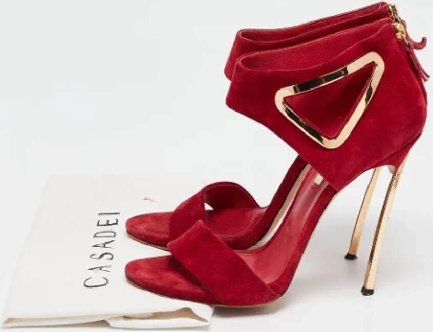 Casadei Pre-owned Suede sandals Red Dames