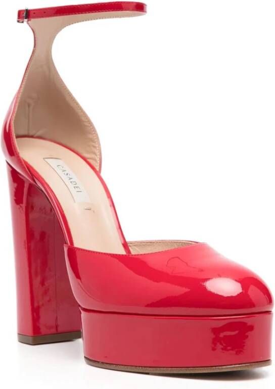 Casadei Rode platformpumps met gespsluiting Rood Dames