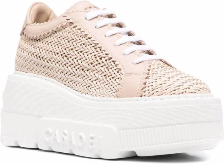 Casadei Roze Interwoven Chunky Sneakers Pink Dames