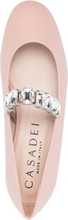 Casadei Roze Kristalband Platte Schoenen Pink Dames