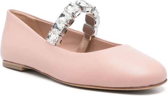 Casadei Roze Kristalband Platte Schoenen Pink Dames