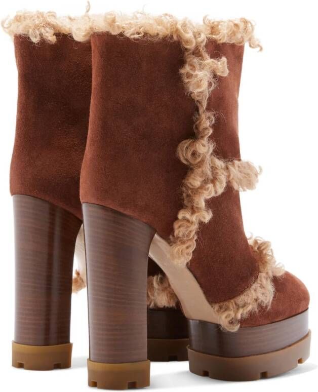 Casadei Russet Suède Enkellaars voor bergliefhebbers Bruin Dames