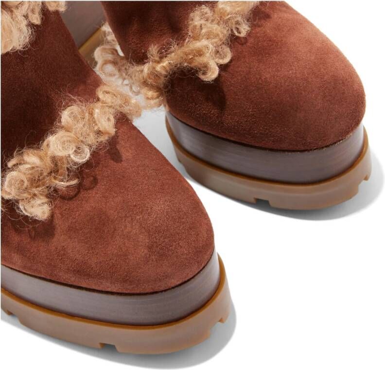 Casadei Russet Suède Enkellaars voor bergliefhebbers Bruin Dames