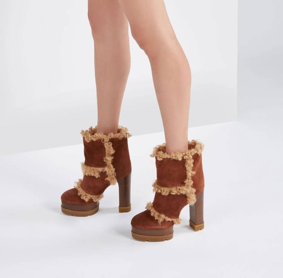 Casadei Russet Suède Enkellaars voor bergliefhebbers Bruin Dames