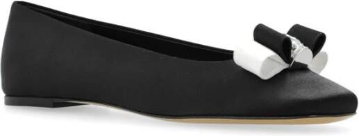 Casadei Satijnen ballerina's met applicatie Black Dames