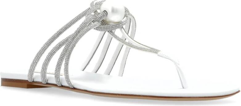 Casadei Slippers met glinsterende applicaties White Dames