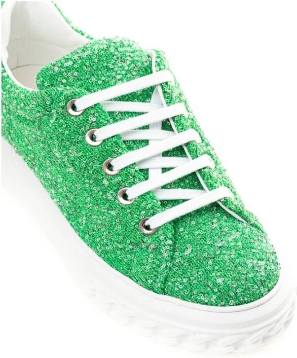 Casadei Smaragd Elegance Leren Sneakers Green Dames