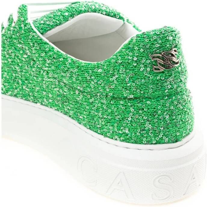 Casadei Smaragd Elegance Leren Sneakers Green Dames