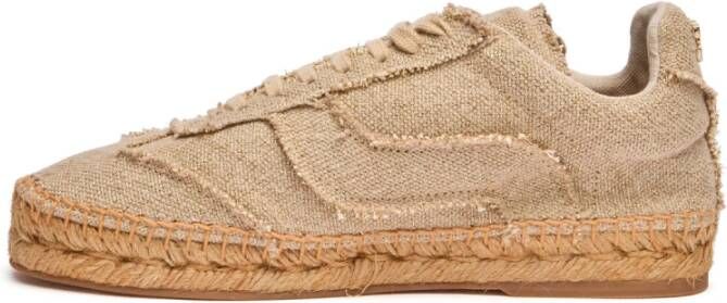 Casadei Havana Fabric Espadrille Trainers Brown Dames