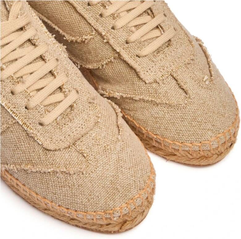 Casadei Havana Fabric Espadrille Trainers Brown Dames