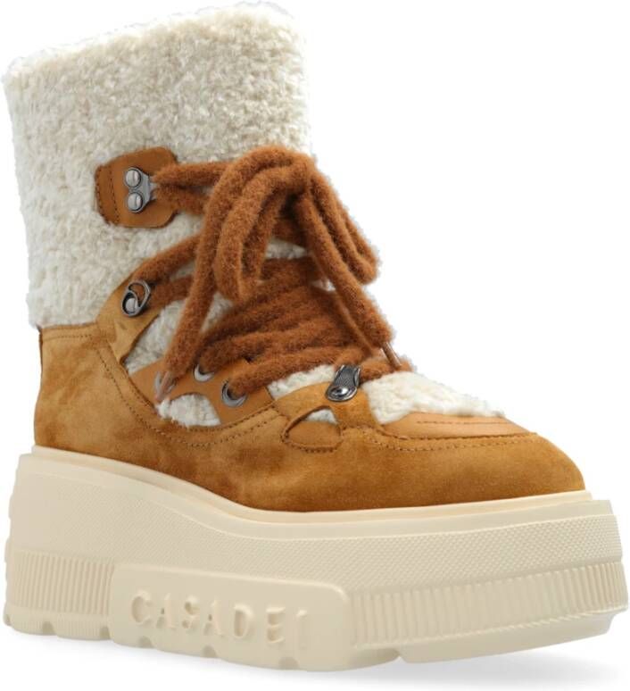 Casadei Sneeuwlaarzen met logo Beige Dames