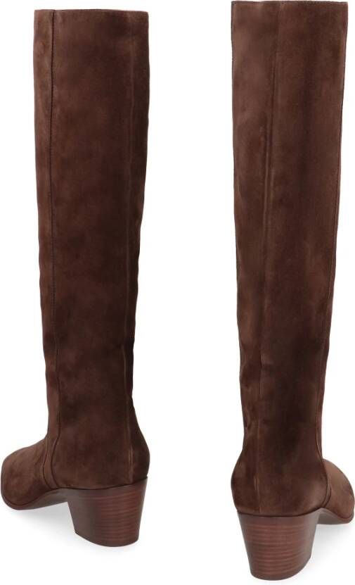 Casadei Suede Kniehoge Laarzen Brown Dames