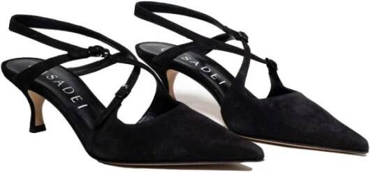 Casadei Suede Slingback Hakken Black Dames