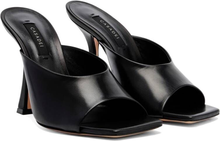 Casadei Tijdloze zwarte leren muiltjes Black Dames