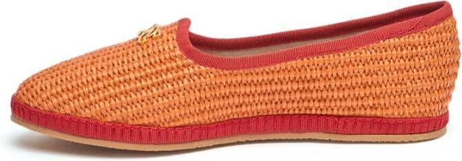 Casadei Topaas Geweven Loafers Orange Dames