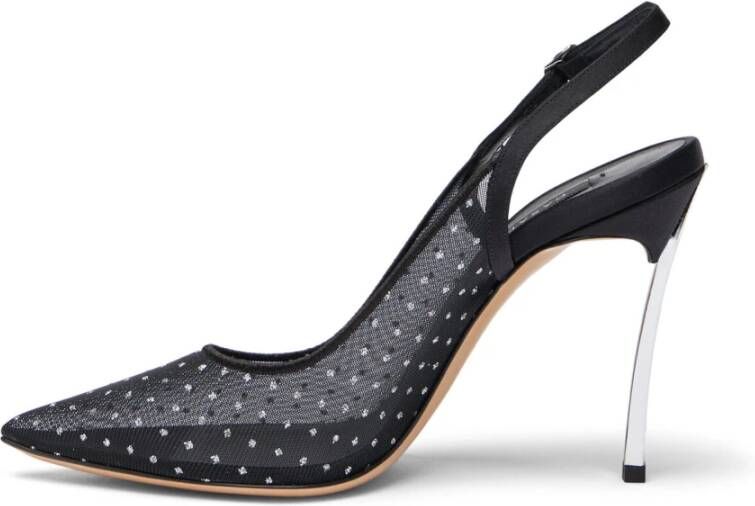 Casadei Vanity Slingback: Transparant en Romantisch Black Dames