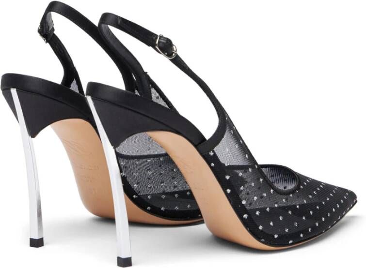 Casadei Vanity Slingback: Transparant en Romantisch Black Dames