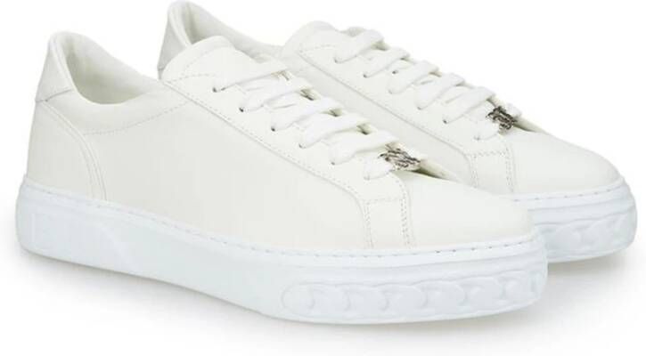 Casadei Witte Leren Sneaker White Dames