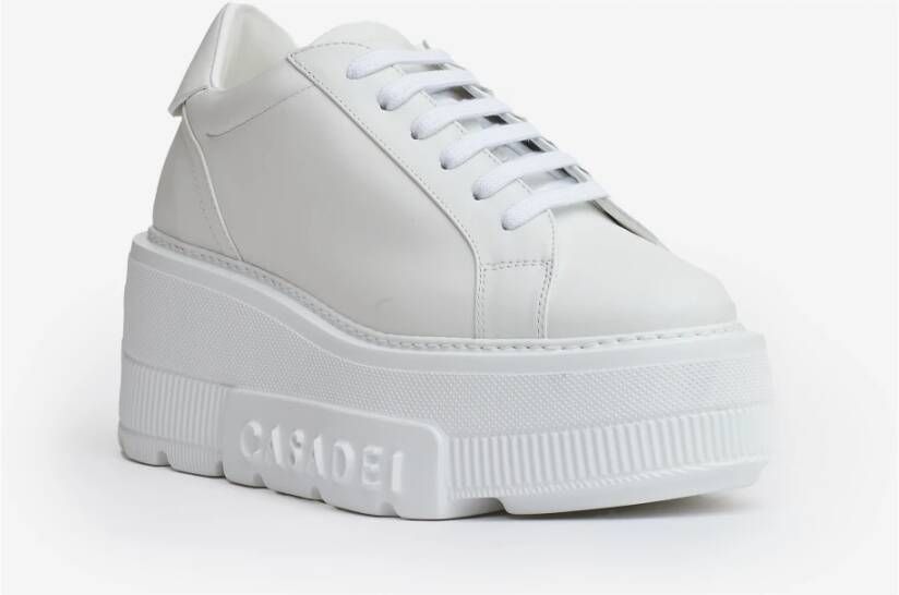 Casadei Witte Leren Sneakers Aw24 White Dames