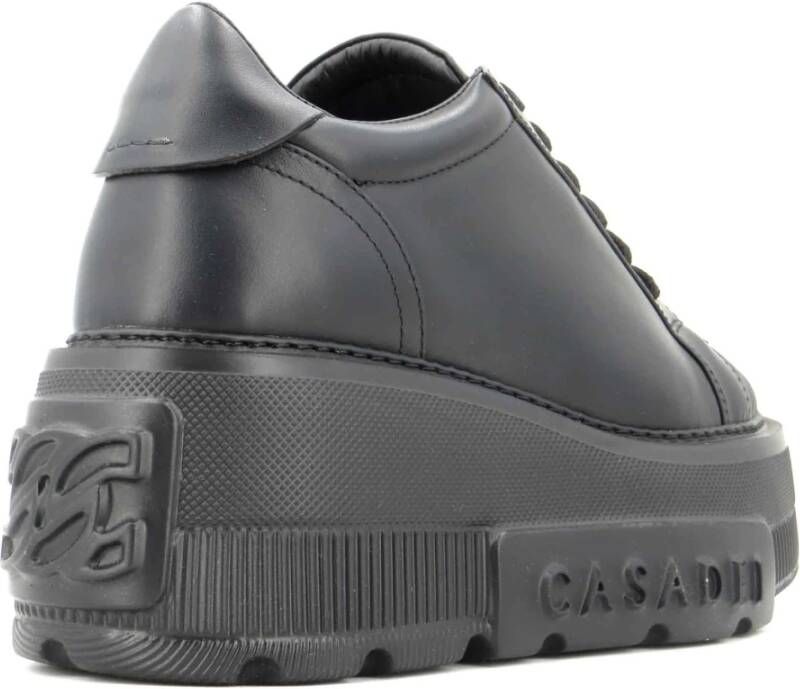 Casadei Witte vegan leren sneakers met 70mm rubberen sleehak Black Dames