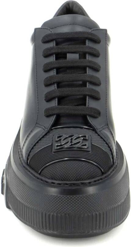 Casadei Witte vegan leren sneakers met 70mm rubberen sleehak Black Dames