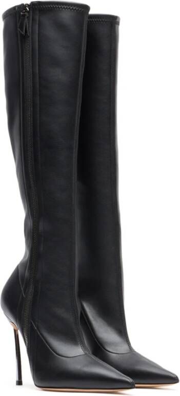 Casadei Zwarte Blade Kniehoge Laarzen Black Dames