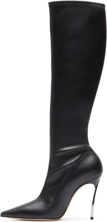 Casadei Zwarte Blade Kniehoge Laarzen Black Dames