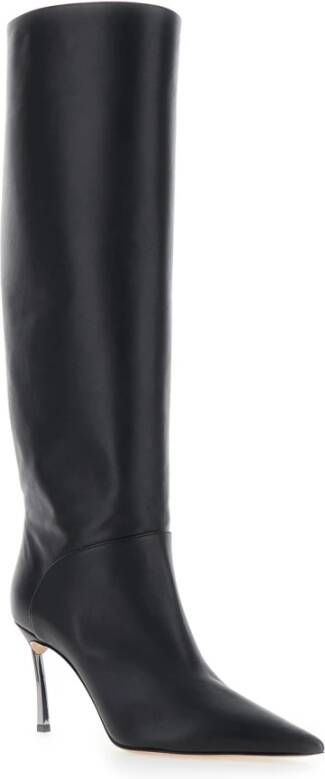 Casadei Zwarte Kniehoge Haklaarzen Black Dames