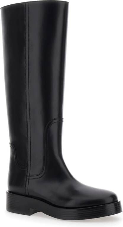 Casadei Zwarte kniehoge westernstijl laarzen Black Dames