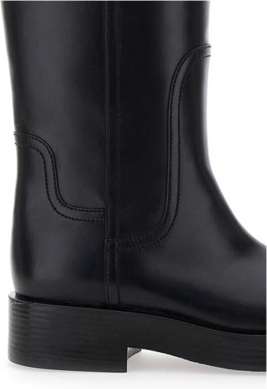 Casadei Zwarte kniehoge westernstijl laarzen Black Dames