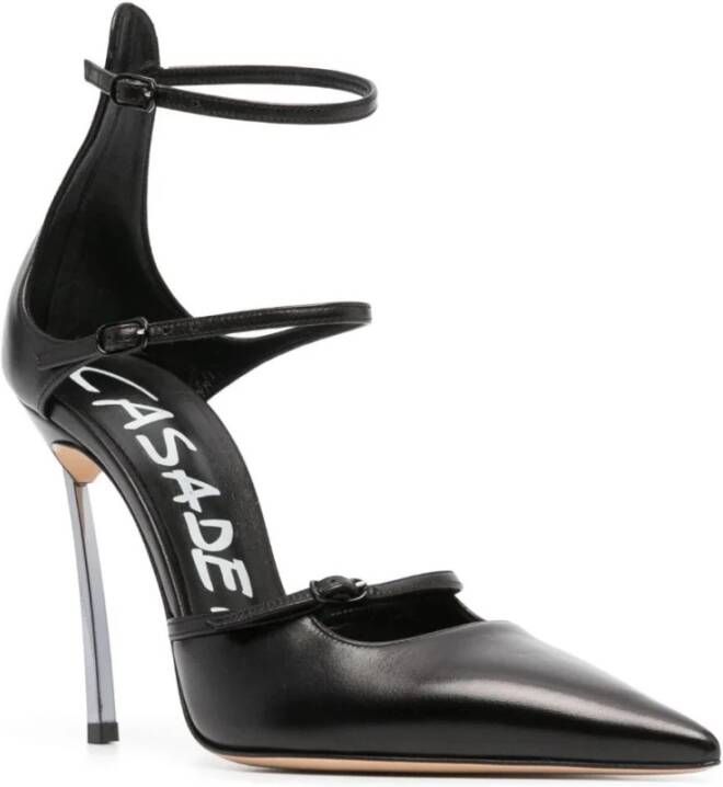 Casadei Zwarte Leren Blade Hak Pumps Zwart Dames