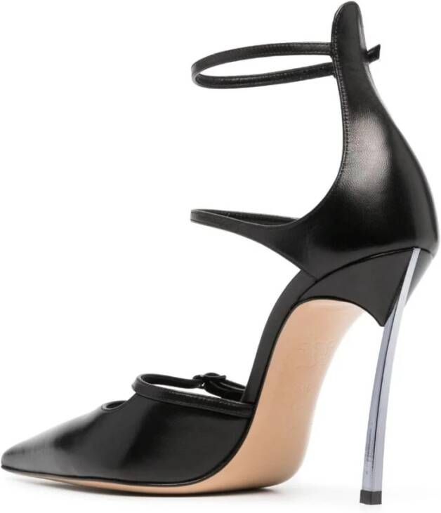 Casadei Zwarte Leren Blade Hak Pumps Zwart Dames