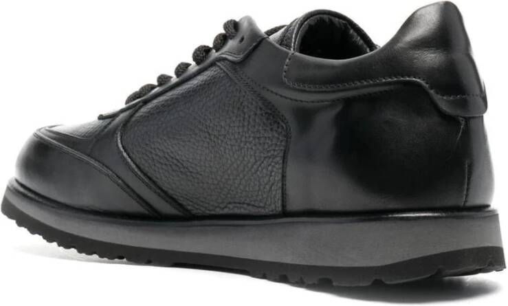 Casadei Zwarte leren casual trainers Black Heren