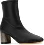 Casadei Zwarte Leren Enkellaarzen 6cm Hak Black Dames - Thumbnail 2