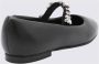 Casadei Zwarte Leren Geborduurde Platte Schoenen Black Dames - Thumbnail 2