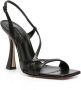 Casadei Zwarte Leren Sandalen met Streep Patroon Black Dames - Thumbnail 2