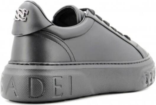 Casadei Zwarte leren sneaker met kettingzool Gray Dames