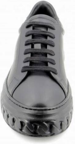 Casadei Zwarte leren sneaker met kettingzool Gray Dames