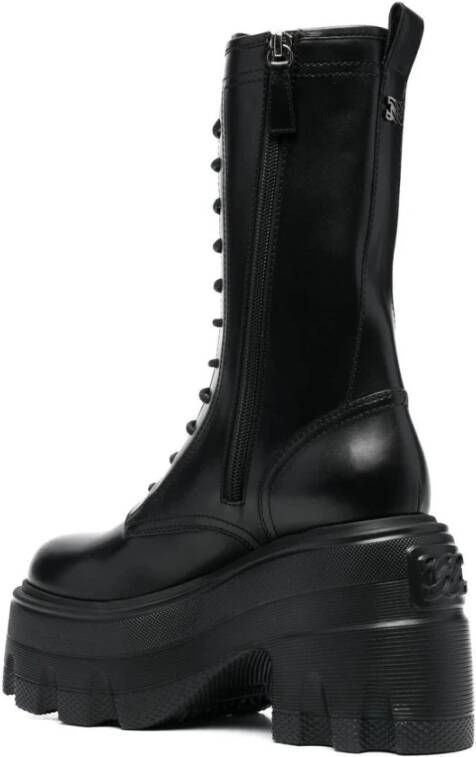 Casadei Zwarte Maxxxi Bikerlaarzen Black Dames