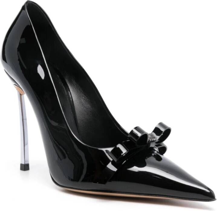 Casadei Zwarte Patent Stiletto Hak Instap Schoenen Black Dames