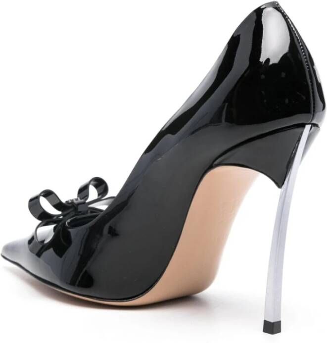 Casadei Zwarte Patent Stiletto Hak Instap Schoenen Black Dames