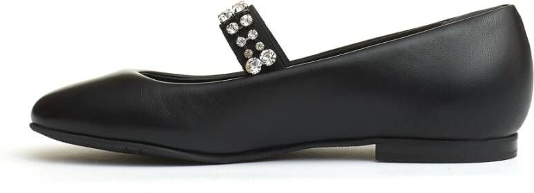 Casadei Zwarte Strass Band Ballet Flats Black Dames