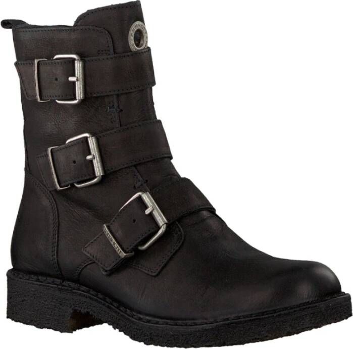 Cashott Zwarte Bikerboot met Metalen Accenten Black Dames