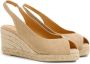 Castañer Open Teen Espadrilles met Touw Sleehak Beige Dames - Thumbnail 2