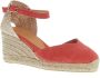 Castañer Aardbei stof sleehak espadrilles Red Dames - Thumbnail 2