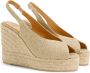 Castañer Barbara metallic-linnen espadrilles met dubbele platform en 11 cm sleehak. Yellow Dames - Thumbnail 2